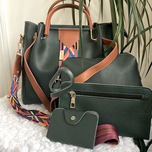 4pc Green Causal Handbag Set